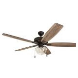 The Gray Barn Lyme Park 60-inch Coastal Indoor LED Ceiling Fan with 5 Reversible Blades - 60- Retail:$186.99