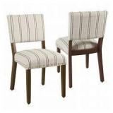 Pair of The Gray Barn Elve Hill Dining Chairs-Cream stripe-Retail:$253.49