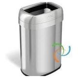 Touch less 13 gallon Elliptical Open Top Stainless steel trash can