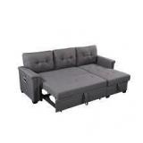 Ashlyn Reversible Sleeper Sofa with Storage Dark Gray (BOX 1 OF 3 ONLY)