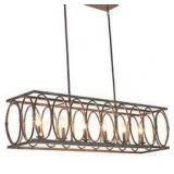 6-light Antique Wood Linear Chandelier/ Island Fixture- Retail:$439.99