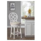 Copper Grove Cholet white wood swivel back bar stool