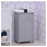 kleankin Bathroom Cabinet with Drawer and Shelf, Toilet Vanity Cabinet for Toilet Paper, Towels or Shampoo, Grey- Retail:$88.49
