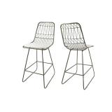 Niez Modern Outdoor 26" Seats Geometric Counter Stool (Set of 2) by Christopher Knight Home- Retail:$162.99