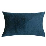 Rodeo Home 18 by 30 Natural feather Accent pillow NAVY BLUE