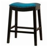 Teal- Copper Grove Divjake 26-in. Bonded Leather Saddle Counter Stool- Retail:$125.46