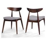 Zenvida Mid Century 2 piece Dining Chairs GRAY