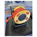 Outdoor extension cord on reel