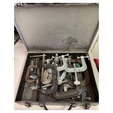 Metal case full of clamps