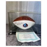 Len Dawson Autographed football in case