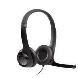 Logitech - H390 Wired USB Noise-Cancelling Over-the-Ear Headset - Black