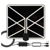 HDTV Antenna 4K 1080p, 2019 New Indoor Amplified Digital TV Antenna 120 Miles Range with Amplifier Signal Booster Free Local Channels with 18 FT Coaxial Cable