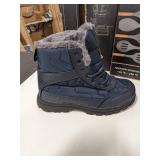 Blue Lace Up Winter Snow Shoes, 36EUR