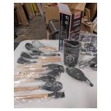 Temeisi 33pc Kitchen Utensil Set, Grey Silicone and Wooden Handle