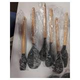 Temeisi 33pc Kitchen Utensil Set, Grey Silicone and Wooden Handle