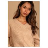 Gaoye Cream/Almond Knit Sweater, medium