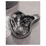 Gincleey Comfort Bike Seat for Women Men,Wide Bicycle Saddle Replacement Memory Foam Padded Soft Bike Cushion with Dual Shock Absorbing Universal Fit for Indoor/Outdoor Bikes with Reflect