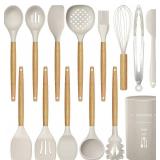 14 Pcs Silicone Cooking Utensils Kitchen Utensil Set - 446°F Heat Resistant