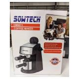 SOWTECH Steam Espresso Machine 3.5 Bar 4 Cup Espresso Maker Cappuccino Machine with Steam Milk Frother and Mug