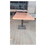 4 Top Orange Stone Table Top W/ Metal Base