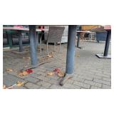 4 Top Orange Stone Top Table W/ 2 Metal Bases