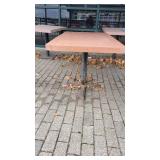 4 Top Orange Stone Top Table W/ Metal Base
