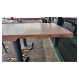 4 Top Orange Stone Top Table W/ Metal Base