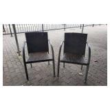 (2) Dark Brown Wicker Chairs