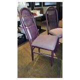 (2) Heavy Duty Maroon Toned Metal Chairs W/ Soft Seats