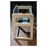 Blue and White High Chair