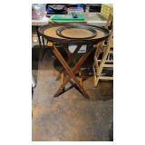 Wooden Folding Tray Stand W/ 5 Serving Trays