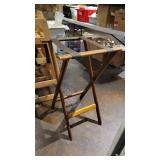 Wooden Folding Tray Stand W/ 5 Serving Trays