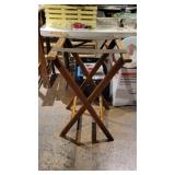 Wooden Folding Tray Stand W/ 5 Serving Trays