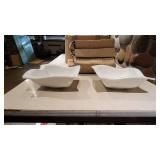 (2) Large Decorative Wave Bowls