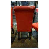 (4) Bright Red Dining Room Chairs