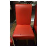 (4) Bright Red Dining Room Chairs