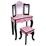 Teamson Kids Leopard Prints Gisele Vanity Table & Stool, Multiple Finishes - Retail: $83.99