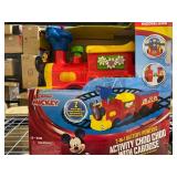 Kiddieland Disney Mickey Mouse - 2 In 1 Battery Powered Ride On Choo Choo Train With Caboose And Tracks - Retail: $65.00