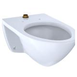 TOTO -  Elongated 1.0 Gpf Wall-Mounted Flushometer Toilet Bowl with Top Spud and Cefiontect - Cotton White - Retail: $193.20