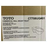 TOTO -  Elongated 1.0 Gpf Wall-Mounted Flushometer Toilet Bowl with Top Spud and Cefiontect - Cotton White - Retail: $193.20