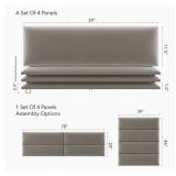 Vant - Upholstered Wall Panels - King/Cal King Size Wall Mounted Headboards - Plush Velvet Sand Storm - (Pack of 4 Panels) - Retail $209.00