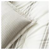Lush Decor Farmhouse Reversible Stripe 3-piece Comforter Set - Gray - King -Retail $188.99