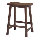 Winsome Wood Satori Saddle Seat Counter Stool, 24", Walnut Finish