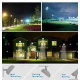 2 Pack LED Outdoor Flood Light with Knuckle, Dusk to Dawn Photocell, 150W 5000K Daylight 21000lm Super Bright,IP65 Waterproof Outdoor Flood Security Light for Gardens Yards and Parking Lot -Retail $17