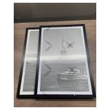 2 black picture frames 11 X 17
