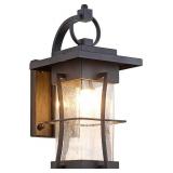 EERU Waterproof Outdoor Wall Sconces Light Fixtures Exterior Wall Lantern Outside House Lamps Black Metal with Clear Seeded Glass, Perfect for Exterior