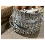 Allgala 3 Piece Set Crystal Silver Plated Cheese Dessert Cupcake Cake Stand - Beautiful - Retails $216.00