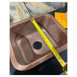 Monarch Adobe 17090 Pure Copper Hand Hammered Highball Prep / Kitchen Sink