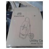 EMILXXS Utility Shopping Cart, Water Resistant Grocery Cart on Wheels, Folding Utility Shopping Cart for Grocery with Large Capacity