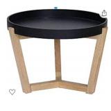 Heather Ann Creations Euro Collection Modern Tri Leg Round Accent Table, 15.8" Tall, Black